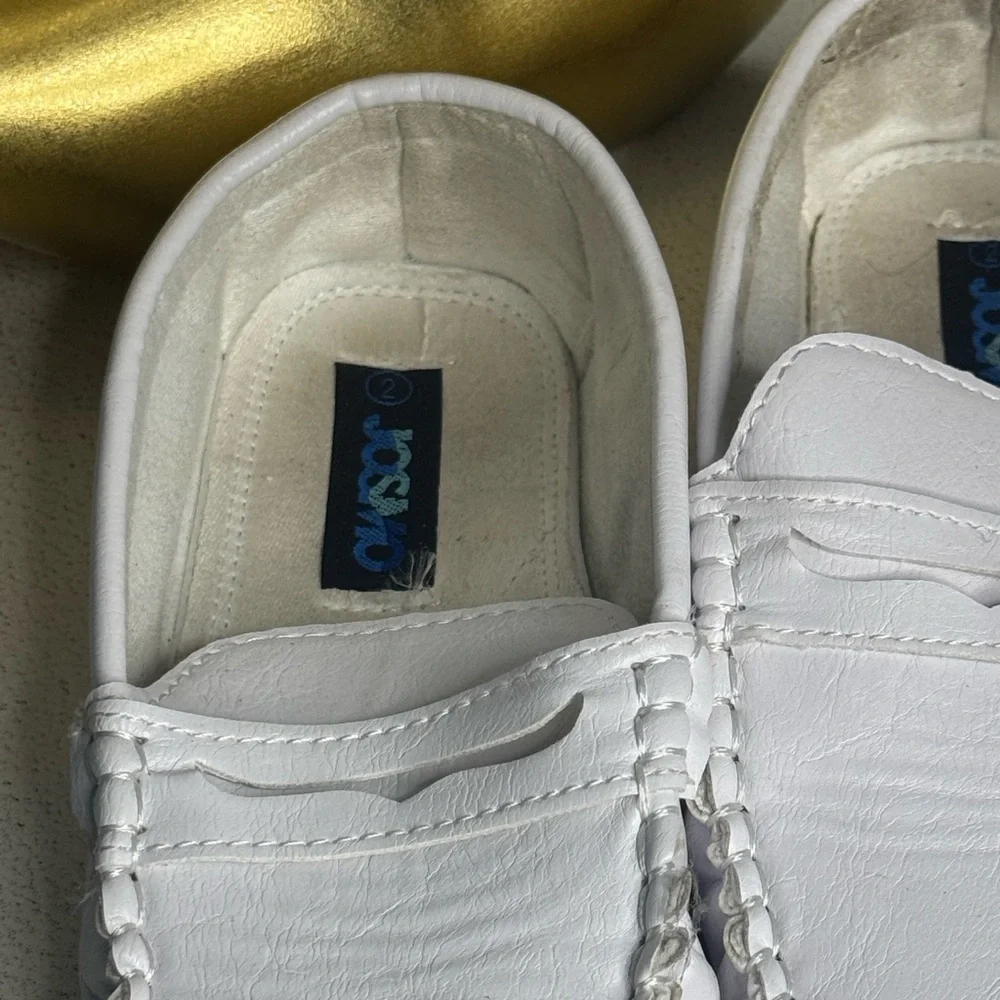 Kids White Dress Loafers